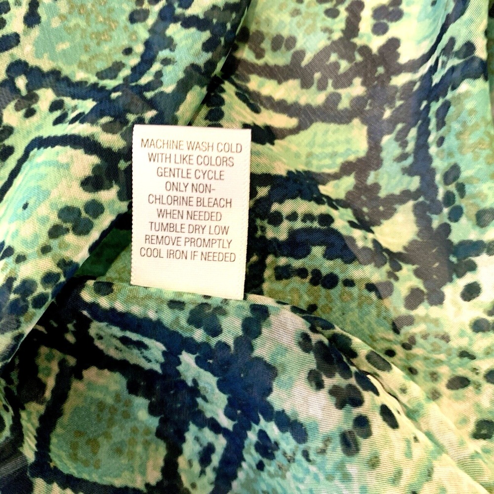 Dana Buchman Flowy Poncho + Camisole Womens XS Boho 2 Piece Set Blue Paisley - Picture 11 of 12
